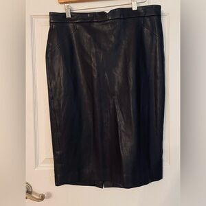 Premise Black Faux Leather Pencil Skirt Size 12